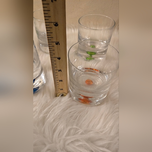 6 Rare Cocktail Glasses Suspended Controlled Bubble Based Green Blue Orange - Picture 14 of 16